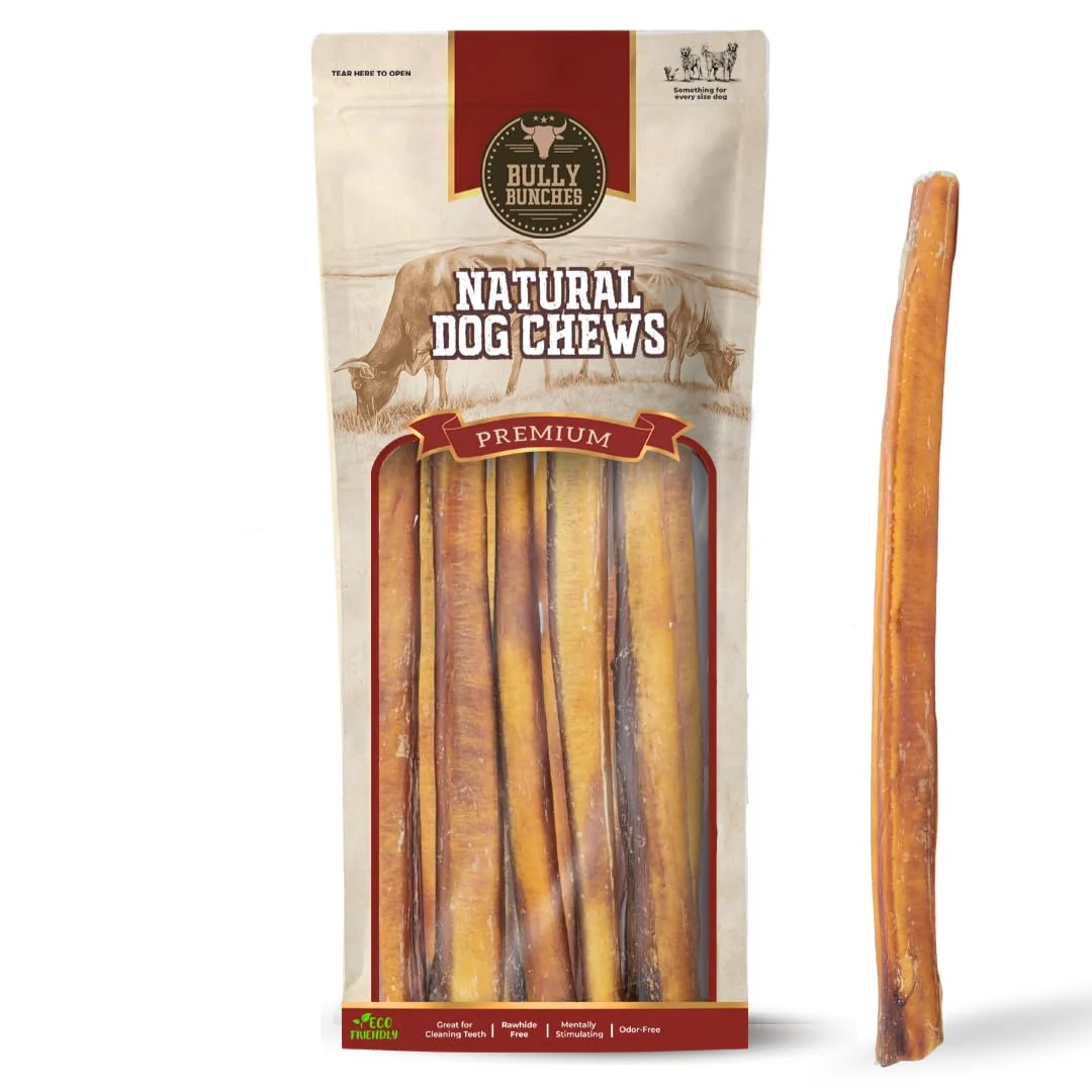 Certified Bully Bunches Premium 12-Inch Odour- Bully Sticks – Rawhide 10 Pack Specialty