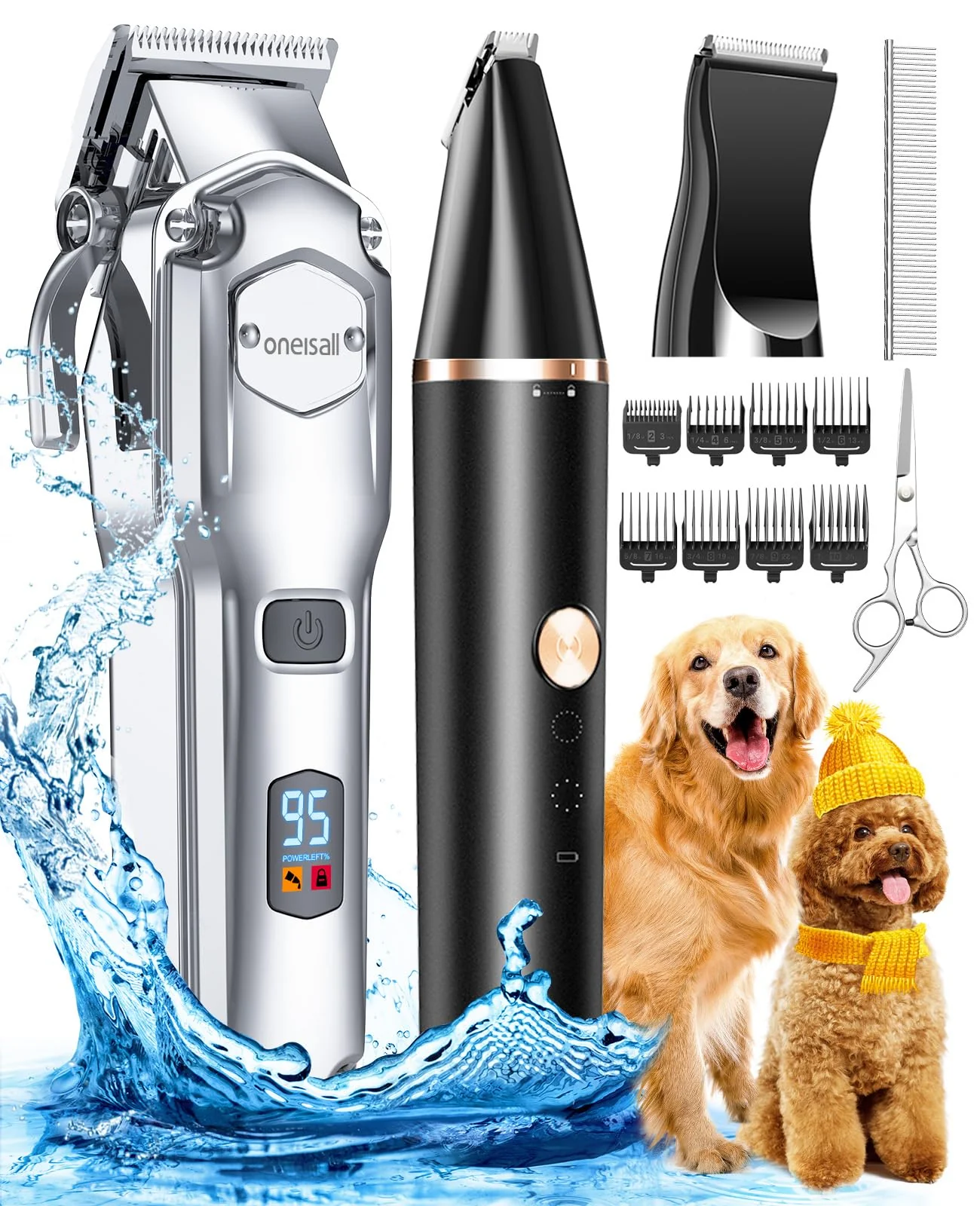 Specialty oneisall Dog Grooming Kit for Thick Coats — Cordless Low-Noise Clippers Smart
