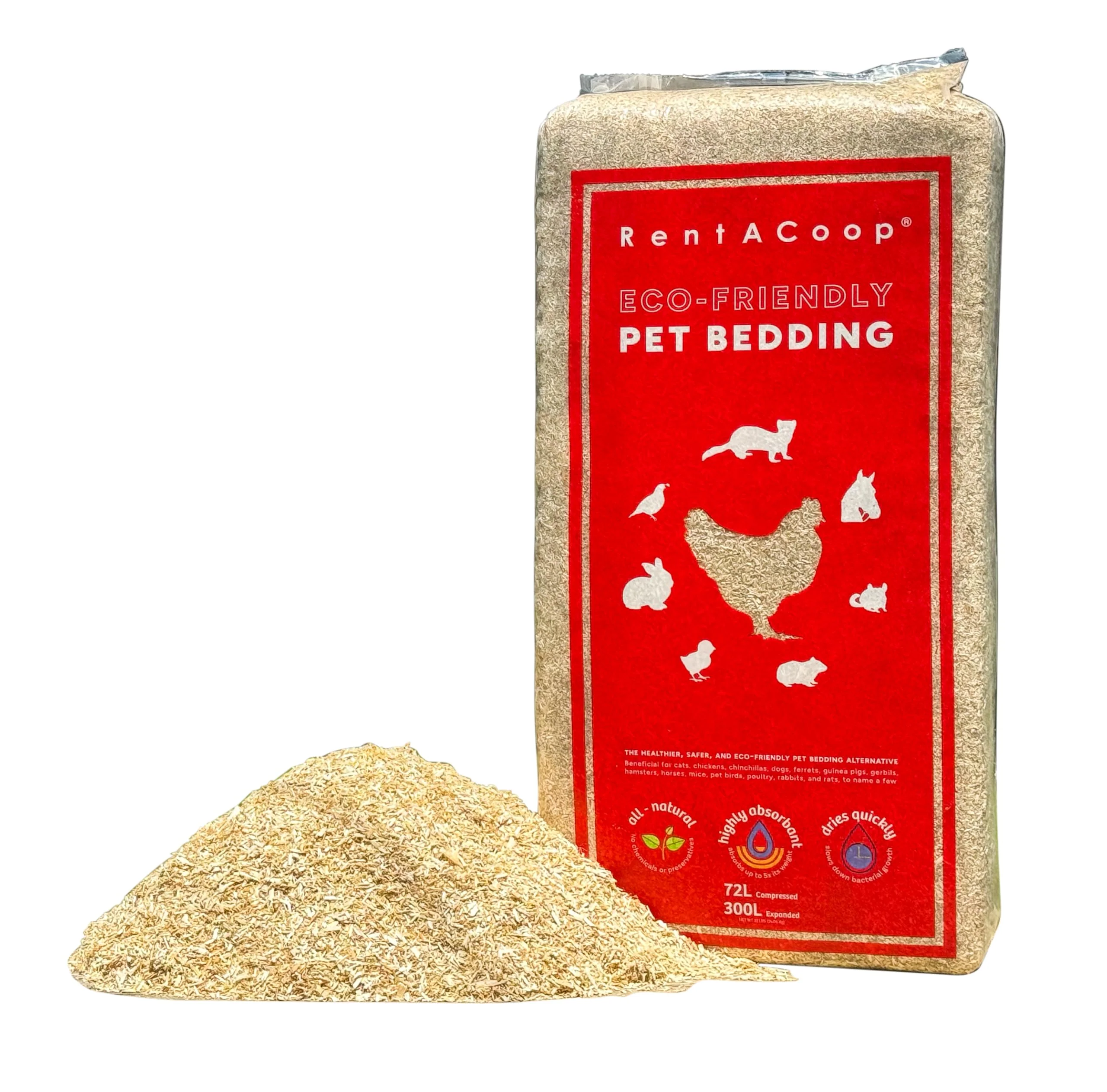 Trendy RentACoop Extra-Soft Premium Hemp Bedding 300L – Low Dust High Absorbency for Coops Pets Powerful