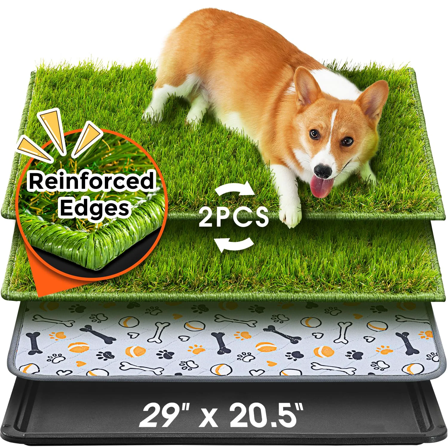 Selected Hompet Dog Grass Pad with Tray – Large 29x20.5 in Reusable Turf Potty Exceptional