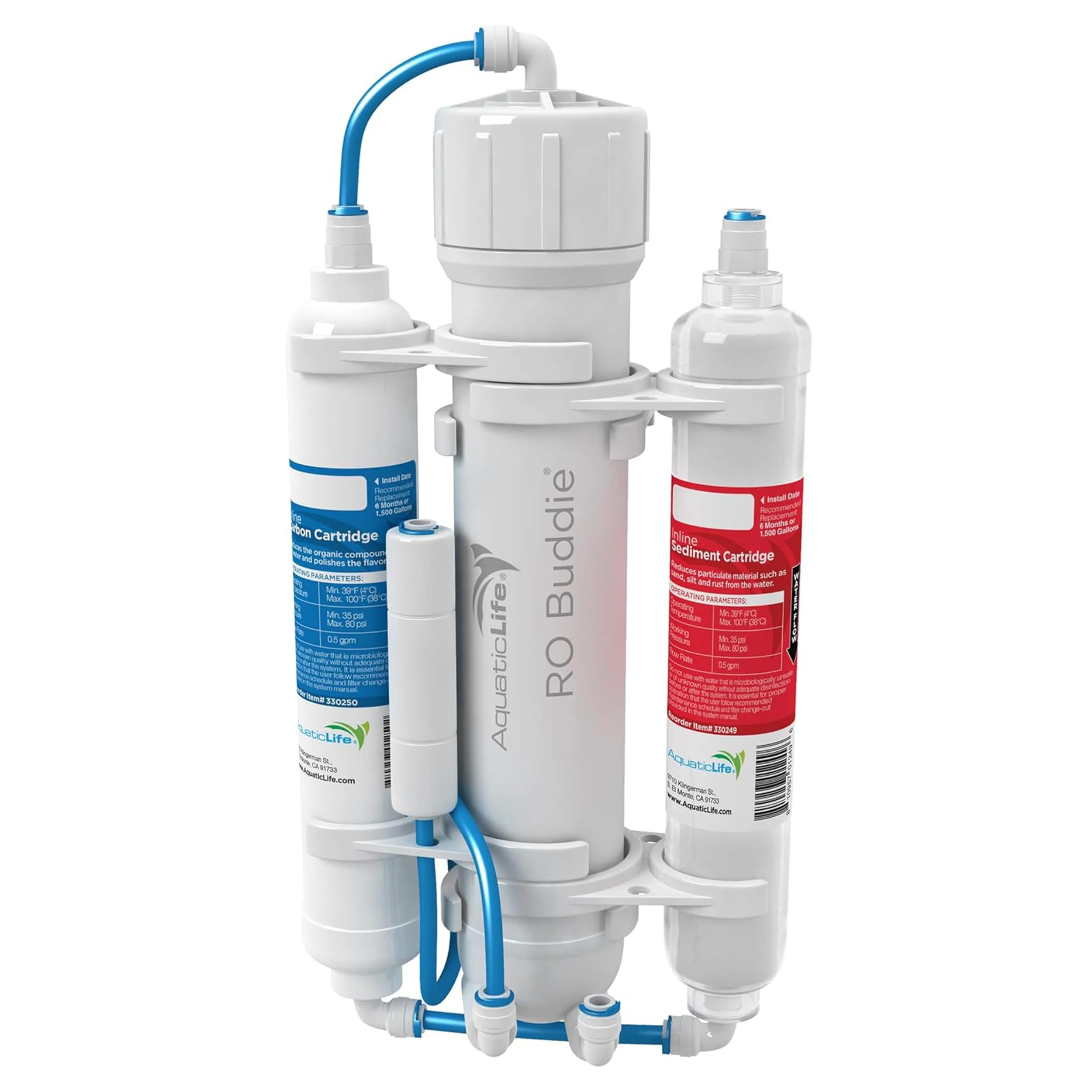 Easy-to-Use Aquatic Life RO Buddie 3-Stage RO Filter System — 50 GPD for Aquarium Water Efficient