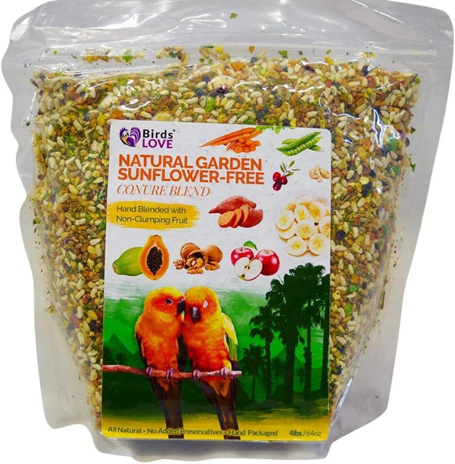 Elite Birds LOVE All Natural Garden Blend Bird Food for Conures - Sunflower 4lb High-Grade