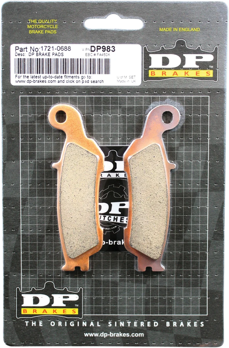 High-Grade DP BRAKES Standard Brake Pads - Yamaha YZ DP983 High-Quality