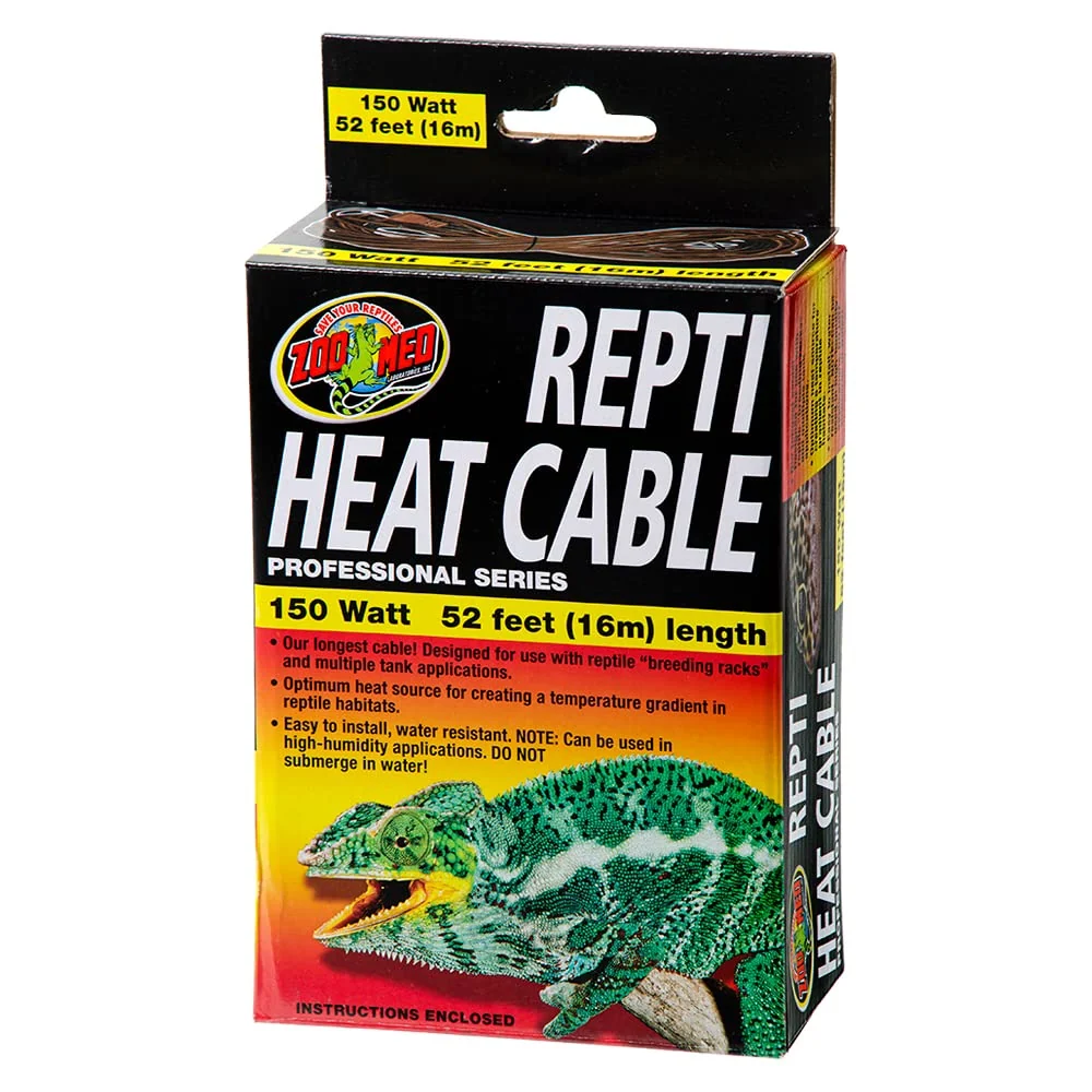 Official Zoo Med Repti Heat Cable 150W 52ft Flexible Terrarium Heating Solution Fast