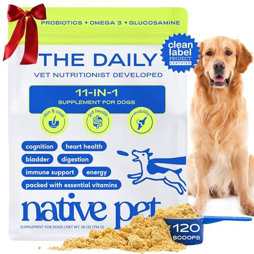 World-Class Native Pet Dog Vitamins Supplements – 11-in-1 Powder Topper 120 Scoops Elegant