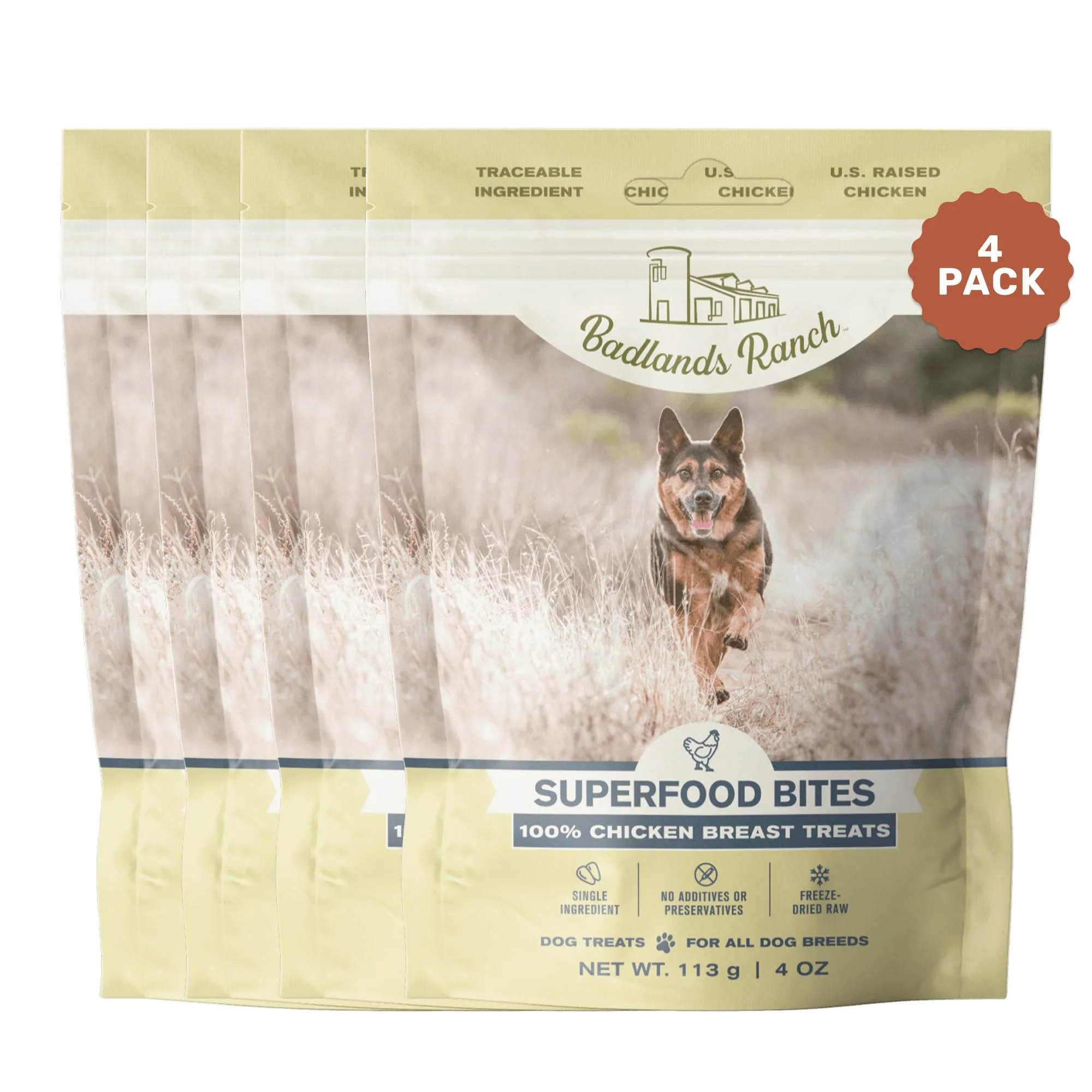 Functional BADLANDS RANCH Superfood Bite - ze-Dried Chicken Breast Dog Treats Single-Ingredient Protein Rich First-Class