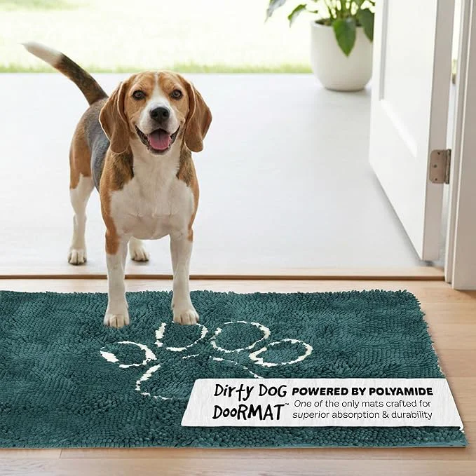 Proven Dog Gone Smart Dirty Dog Doormat - Fast Drying Rug with Super Gripper Backing for Clean Floors - Super Absorbent and Machine Washable Mat for Muddy Paws - PetrolAbout ThisOverview Reusable