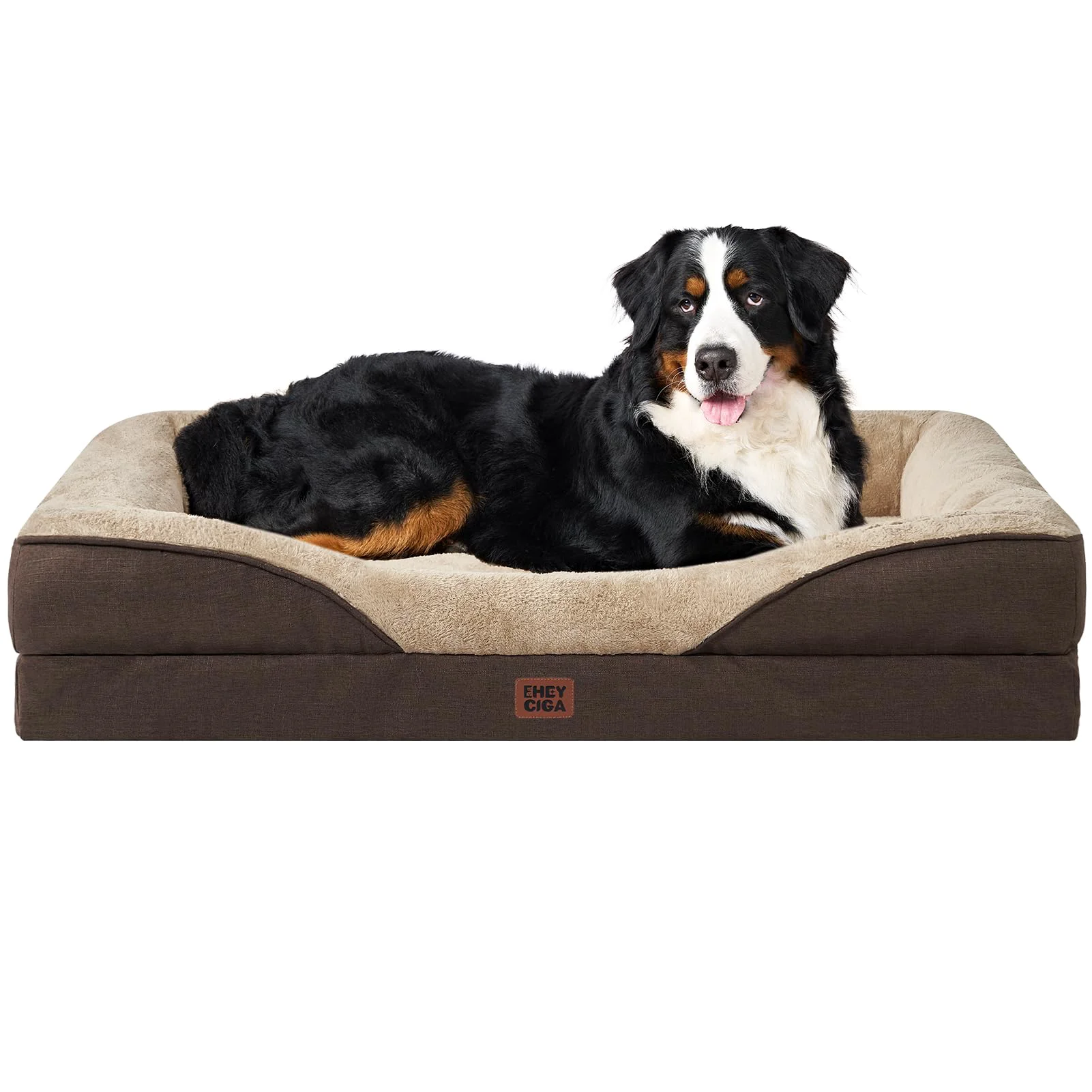Efficient EHEYCIGA Memory Foam XXL Dog Bed – Extra Large Orthopedic Sofa with Waterproof Liner 52x41x8 in Sophisticated