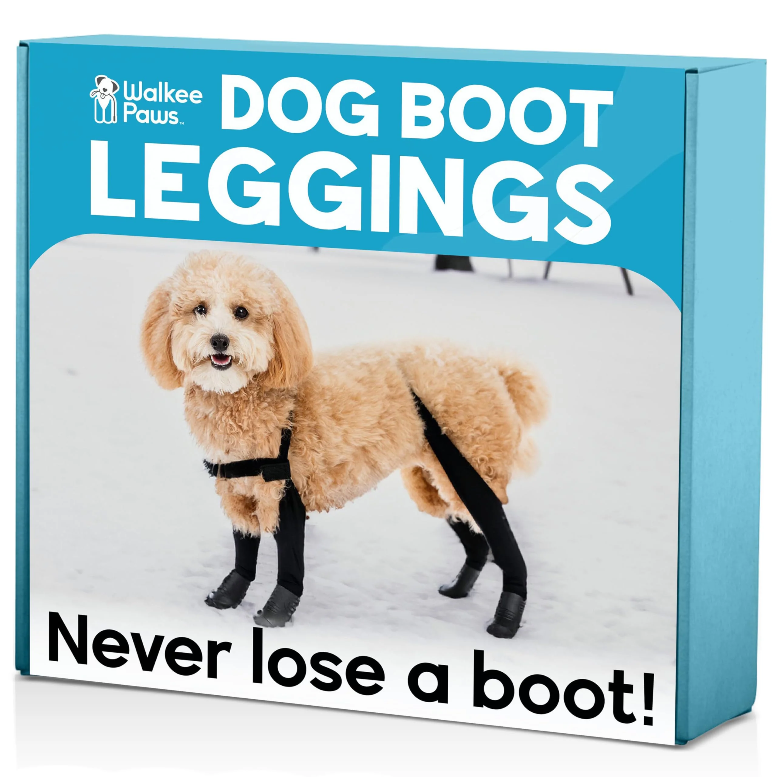 Carefully Designed Walkee Paws Waterproof Dog Boots Leggings — Stay-On Anti-Slip Adjustable Machine Washable Small Black Pure