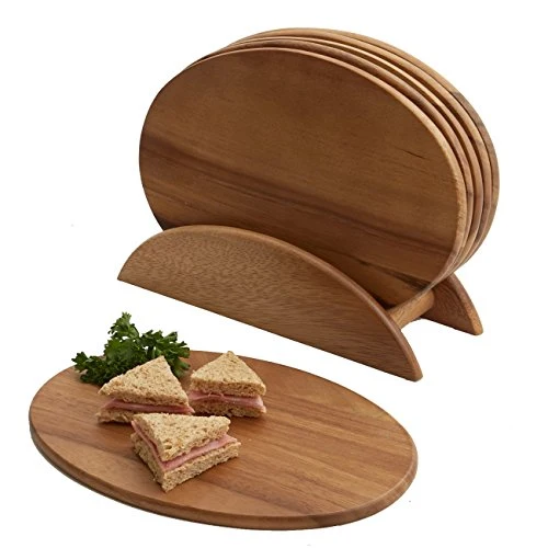 Advanced Woodard Charles 6 Acacia Wood Serving Boards w 10 Count Casual