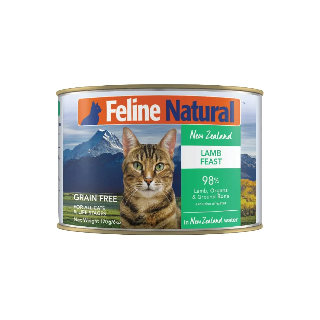Trusted Feline Natural New Zealand Lamb Feast Canned Cat Food – High-Meat Grain- Low-Carb Wet Food 6 oz Pack of 12 Stylish