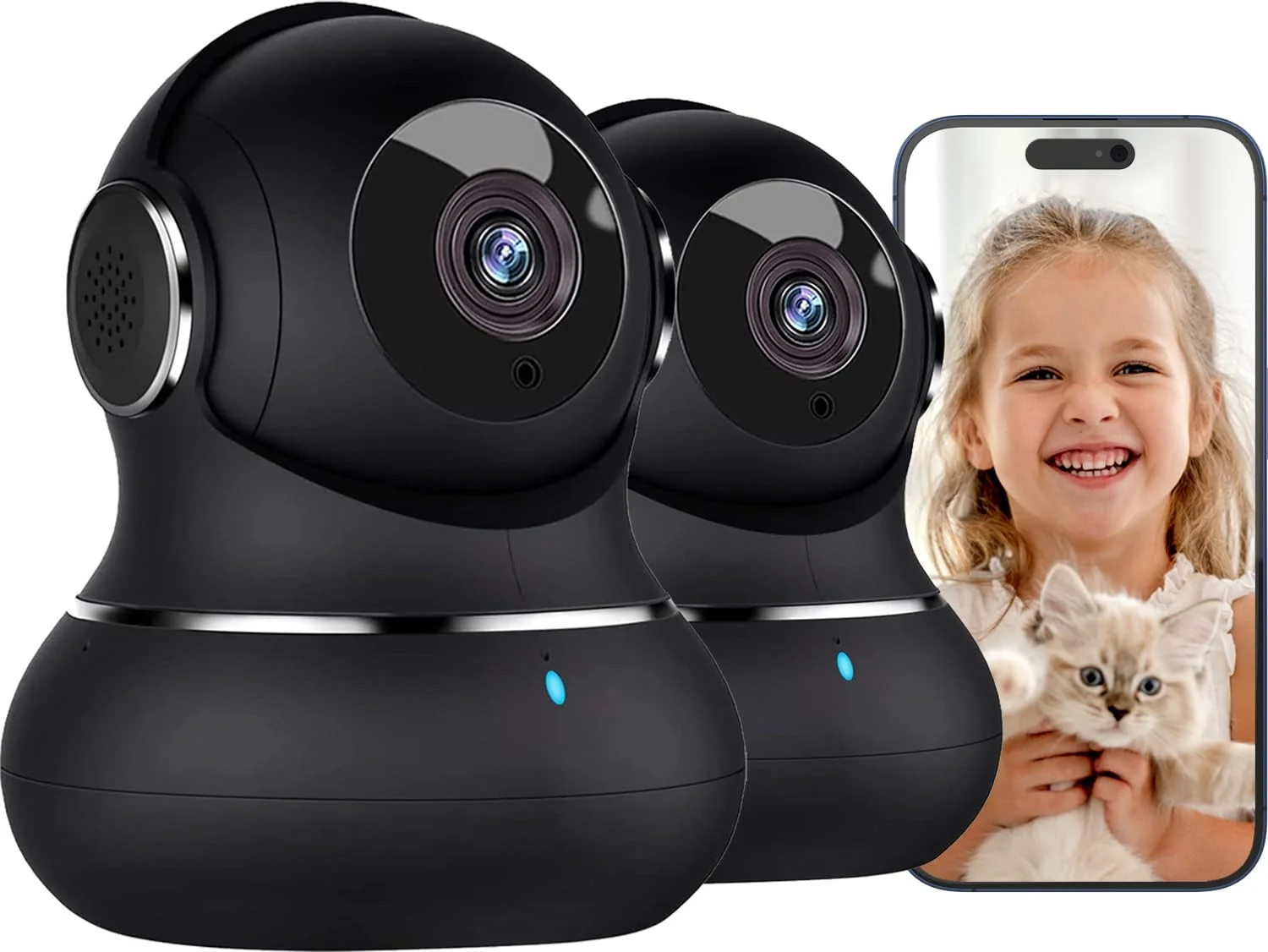 Soft litokam 2K Indoor Camera 360 Pan Tilt – Motion Detection Night Vision Alexa 2 Pack Versatile