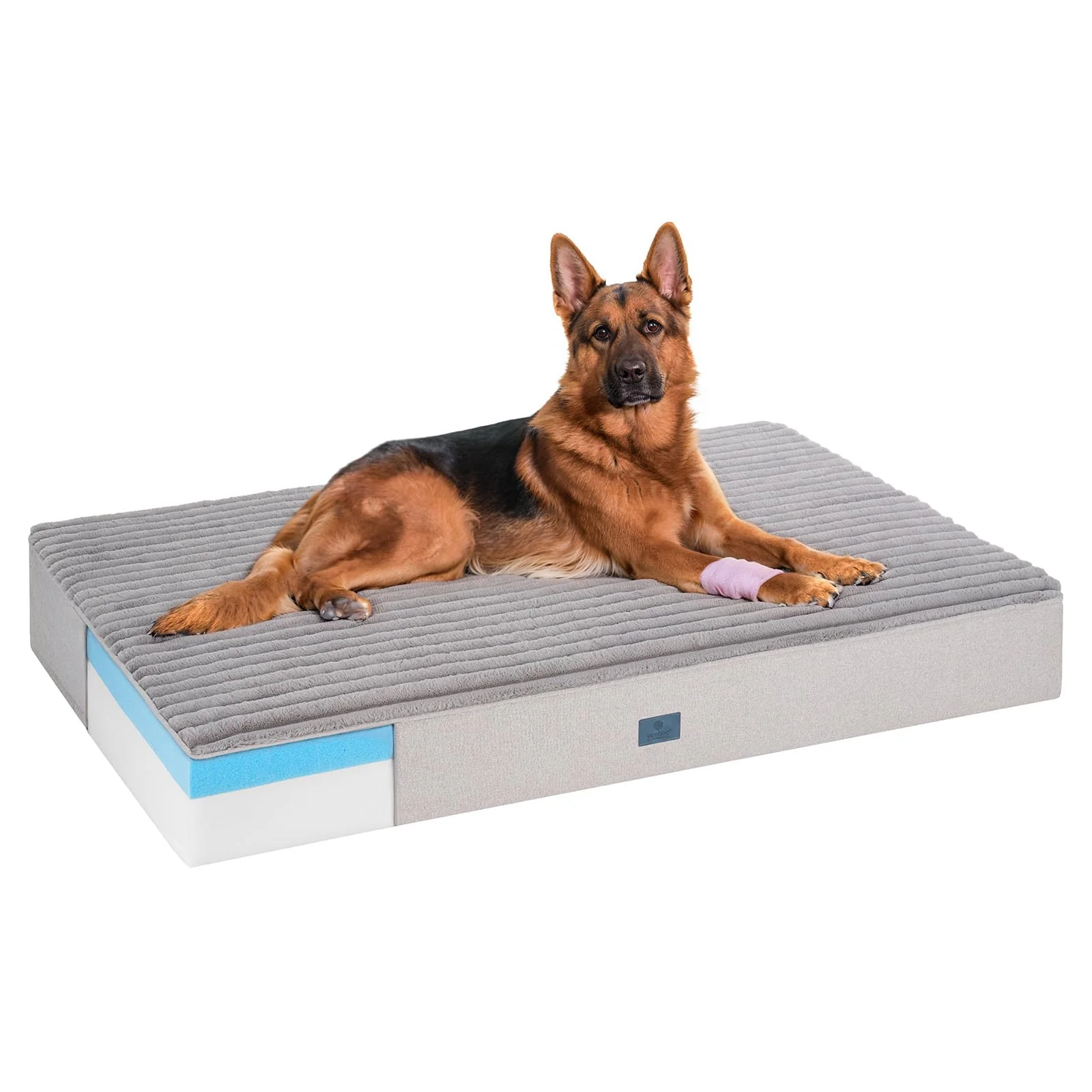 Durable Veehoo Orthopedic Memory Foam Dog Bed – 52x36x7 in XL XXL Ultra-Soft Fur Waterproof Liner Top-Quality