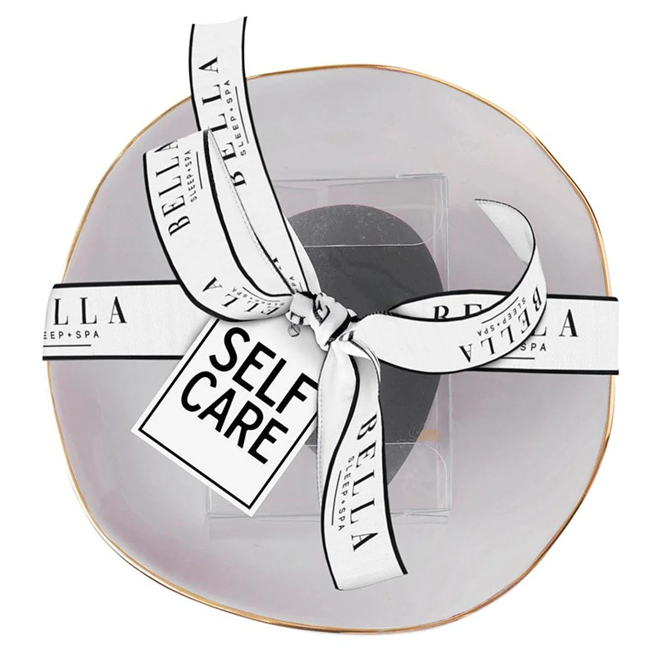Recyclable Self Care Ceramic Tray in Gray with Makeup Sponge Cosmetic Giftable Beauty Tools Set Original