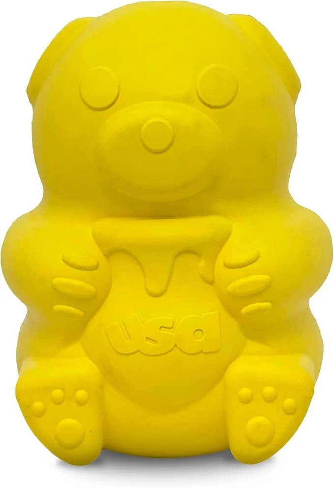 Detailed SodaPup Honey Bear – Durable Dog Treat Dispenser Chew Toy Made in USA from Non-Toxic Pet Safe Food Safe Natural Rubber Material for Mental Stimulation Problem Chewing Calming Nerves MoreAbout This Dependable