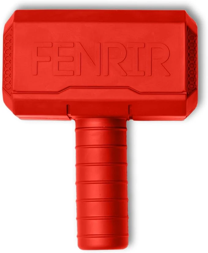 Versatile Fenrir Hammer Dog Chew Toy Strong Rubber Stuffable Enrichment Toy for Chewers Red Large About This Solid