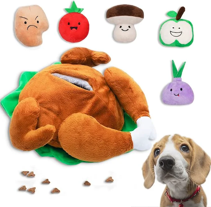 Traditional Hide and Seek Dog Toys Turkey Squeaky Interactive Puzzle Dog Toys for Boredom and Stimulation Dog Enrichment Toys for Small and Medium DogsAbout This Recyclable