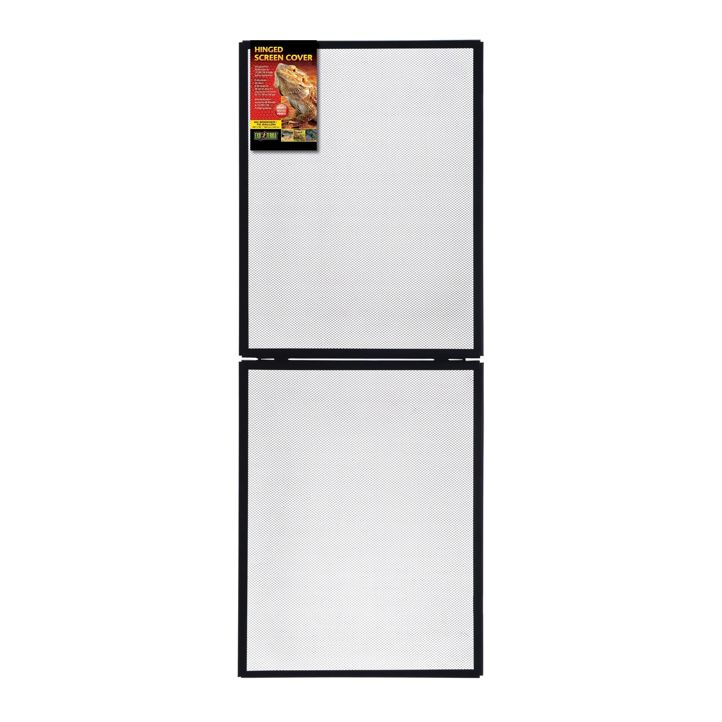 Traditional Exo Terra Hinged Terrarium Screen Cover – 60 Breeder 75 Gallon Easy Access UV Ventilation Flexible