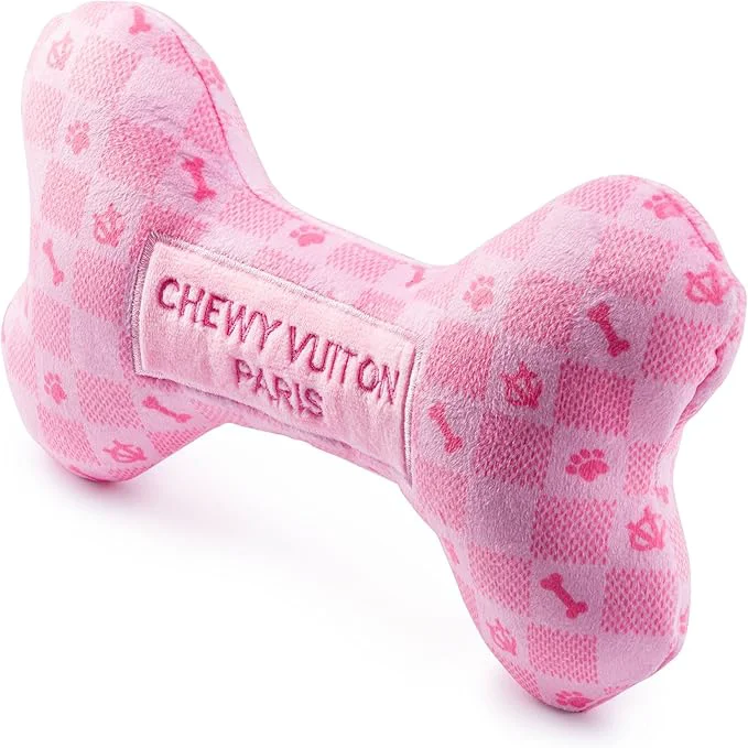 Unique Haute Diggity Dog Pink Checker Chewy Vuiton Bone Plush Designer Dog Toys with Interactive Squeaker Stimulating Pet Enrichment Machine-Washable Safe Materials for All Breeds Size XLAbout This Breathable