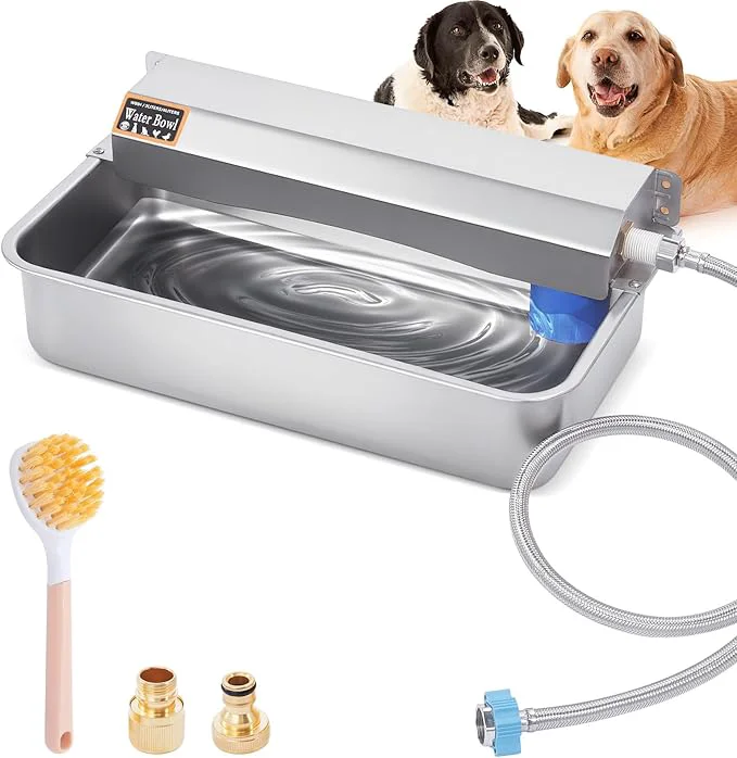 Pure Automatic Water Dispenser for Dog 6L Dog Water Bowl Dispenser Large Stainless Steel Indoor Outdoor Water Feeder Suitable for Dogs Livestock Chicken Horse Easy to CleanAbout ThisOverview Organic
