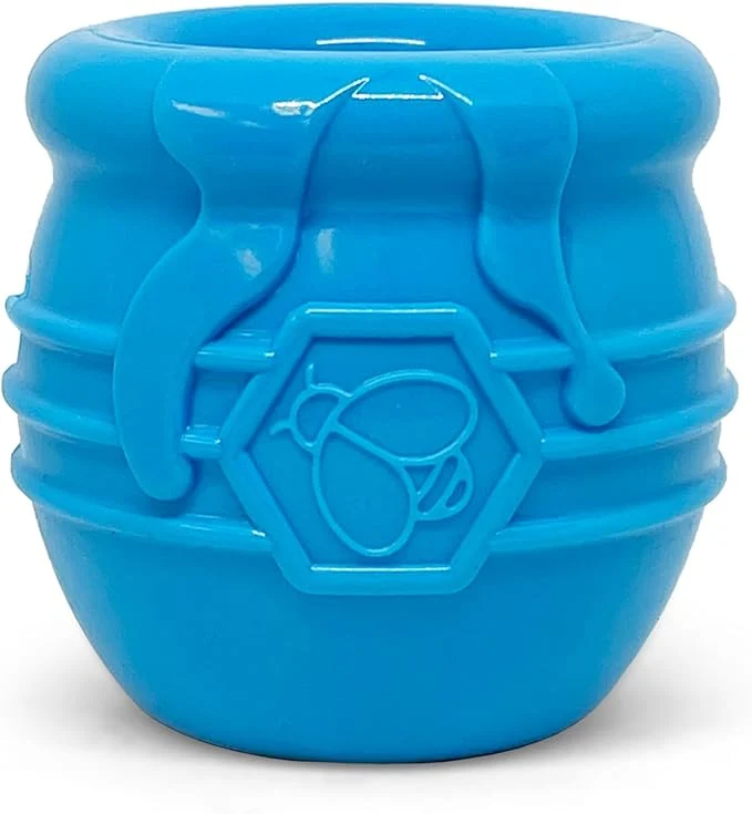 Premium SodaPup Honey Pot – Durable Dog Treat Dispenser Enrichment Toy Made in USA from Non-Toxic Pet Safe Food Safe Natural Rubber Material for Mental Stimulation Problem Chewing Calming Nerves MoreAbout This Reliable