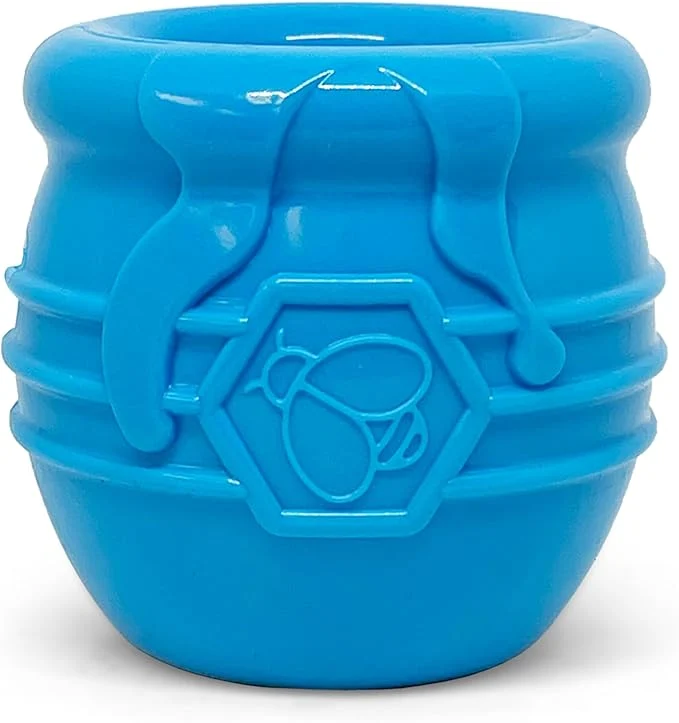 World-Class SodaPup Honey Pot – Durable Dog Treat Dispenser Enrichment Toy Made in USA from Non-Toxic Pet Safe Food Safe Natural Rubber Material for Mental Stimulation Problem Chewing Calming Nerves MoreAbout This High-Quality