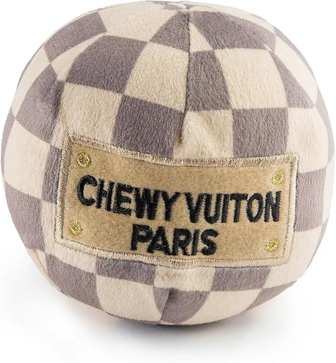 Verified Haute Diggity Dog Checker Chewy Vuiton Ball Plush Designer Dog Toys with Interactive Squeaker Stimulating Pet Enrichment Machine-Washable Safe Materials for All Breeds Size LargeAbout This Dependable