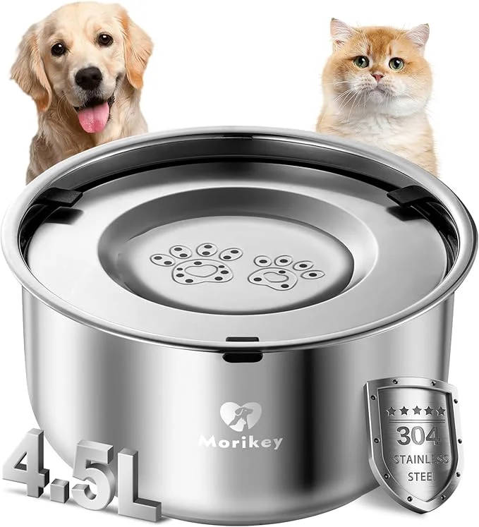 High-Performance Dog Water Bowl No Spill 4.5L 152oz Slow Drinking Dog Water Bowl Stainless Steel Pet Water Dispenser with Floating Disk Spill Proof Dishwasher SafeAbout ThisOverview Long-Lasting