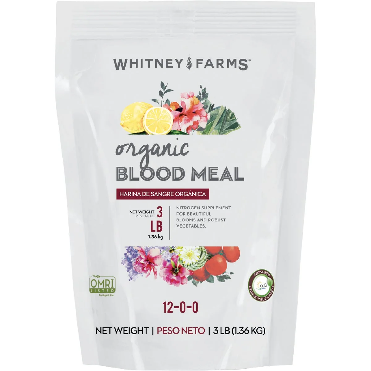 Whitney Farms 3 Lb. 12-0-0 Natural Blood Meal High-Quality