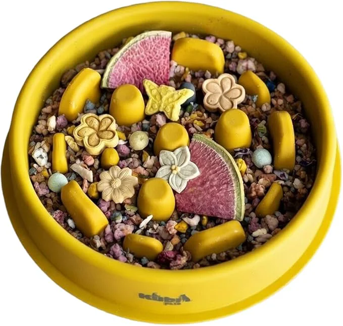 Comfortable Slow Mo Bowl Slow Feeder Dog Bowl for Fast Eaters Improves Digestion Reduces Bloating Fun Interactive Design Dishwasher Safe Kubi Pets Yellow Yellow About ThisOverview Selected