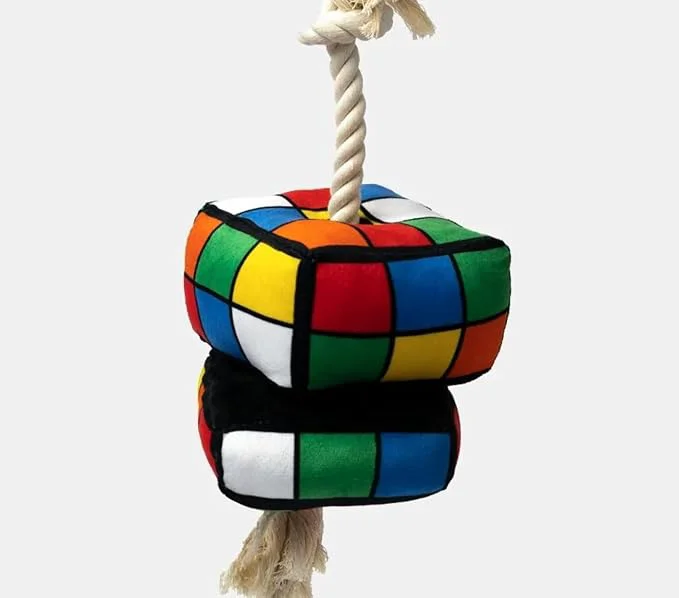 Classic Silver Paw Robix Cube Dog Toy Premium Interactive Plush w Tug Rope SqueakerAbout This Safe