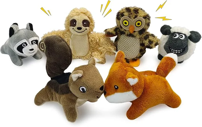 Comfortable Hide and Seek Dog Puzzle Puppy Toys Interactive Squeaky Plush Stuffed Toys for Dogs Sloth Squirrel Raccoon owl Fox Sheep About This Durable