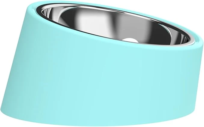 Official Slow Water Bowl for Dogs - Large Size Blue 15 Degree Tilted Raised Pet Food Dish Anti-Gulping Slow Feeder Water Bowl for DogsAbout ThisOverview Fine Crafted