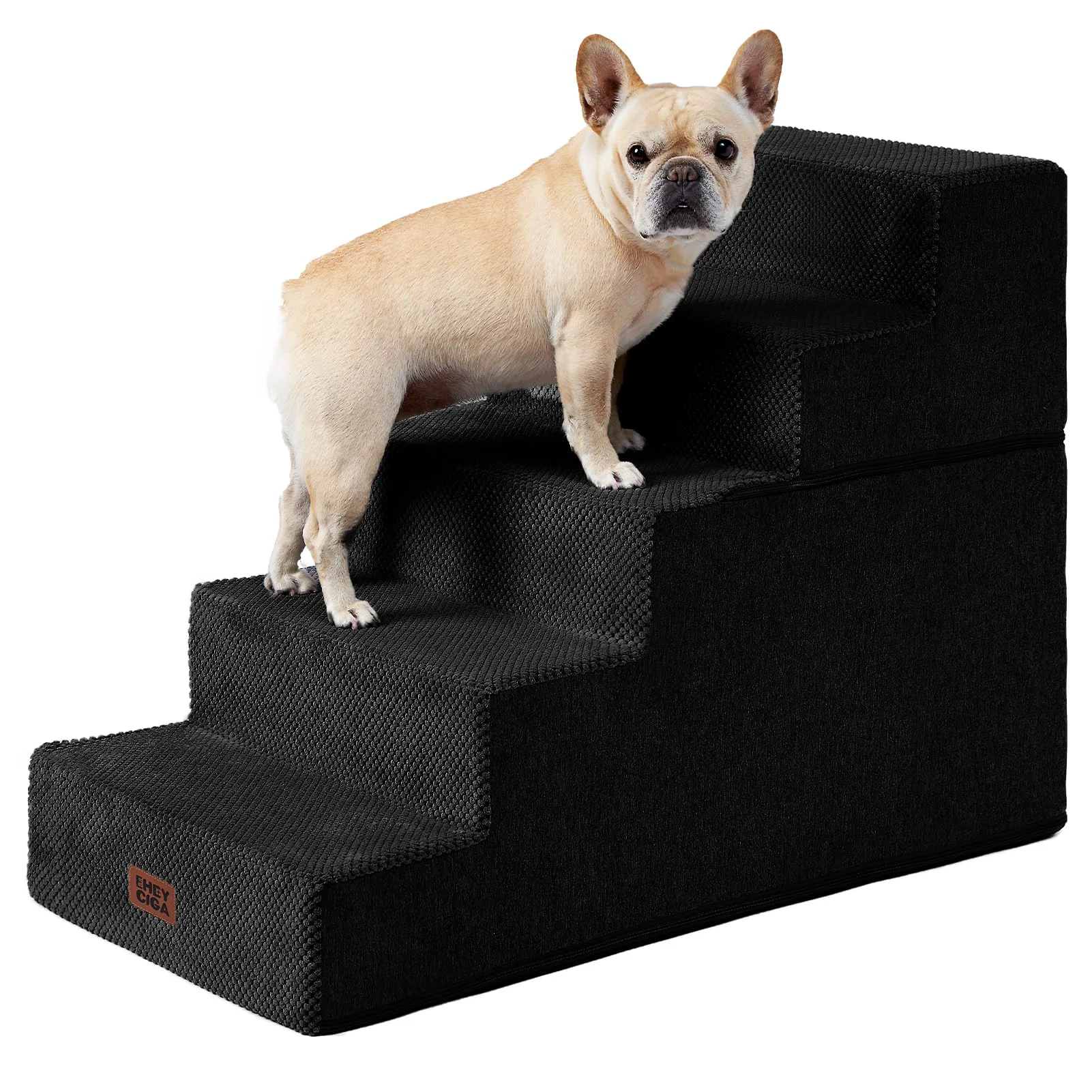 Eco-Friendly EHEYCIGA Dog Stairs for 25-Inch High Bed – 5-Step Extra Wide Pet Steps Long-Lasting