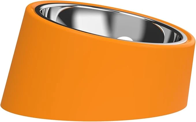 Smooth Slow Drinking Dog Water Bowl - Tiny Pet Feeder Orange S Size - Anti-Spill Small Breed Bowl Food-Grade Safe for Puppies Kittens HamstersAbout ThisOverview Functional