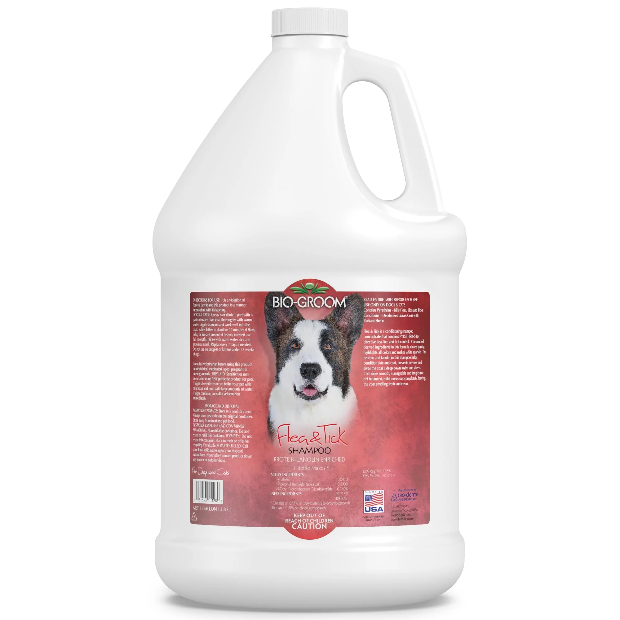 Artisan Bio-Groom Flea Tick Protein-Lanolin Shampoo for Dogs Cats – Made in USA Cruelty- 1 Gallon Outstanding