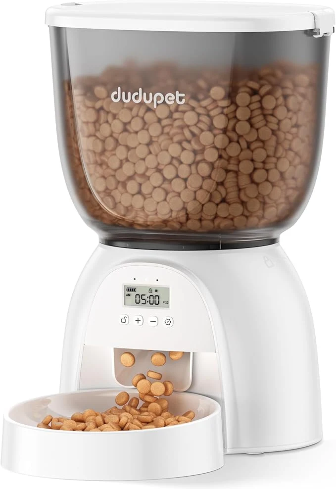 Superior 5L 21 Cup Automatic Cat Feeder Timed Cat Dry Food Dispenser Automatic Pet Feeders Dual Power Supply 6 Meal Programmable 1-20 Portion Cats Feeder Auto Dog Feeders Pet Food Dispenser for Cats PuppyAbout ThisOverview Trusted