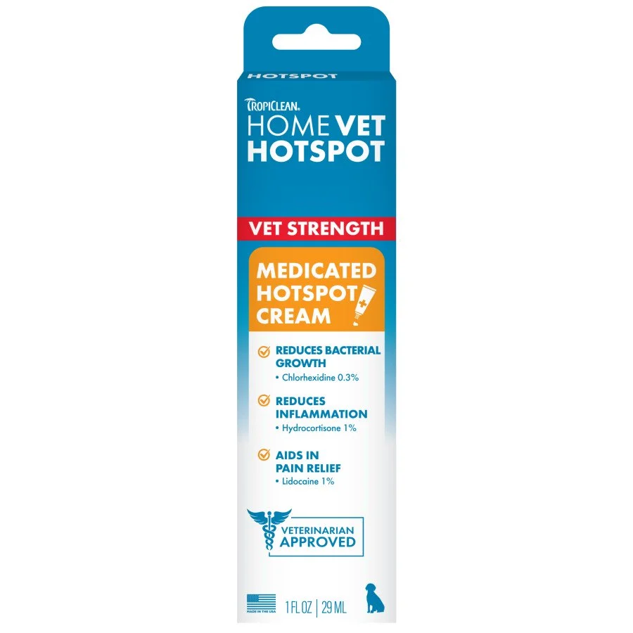 Reliable TropiClean HomeVet Medicated Itch Relief Dog Hot Spot Cream 1-oz High-Quality