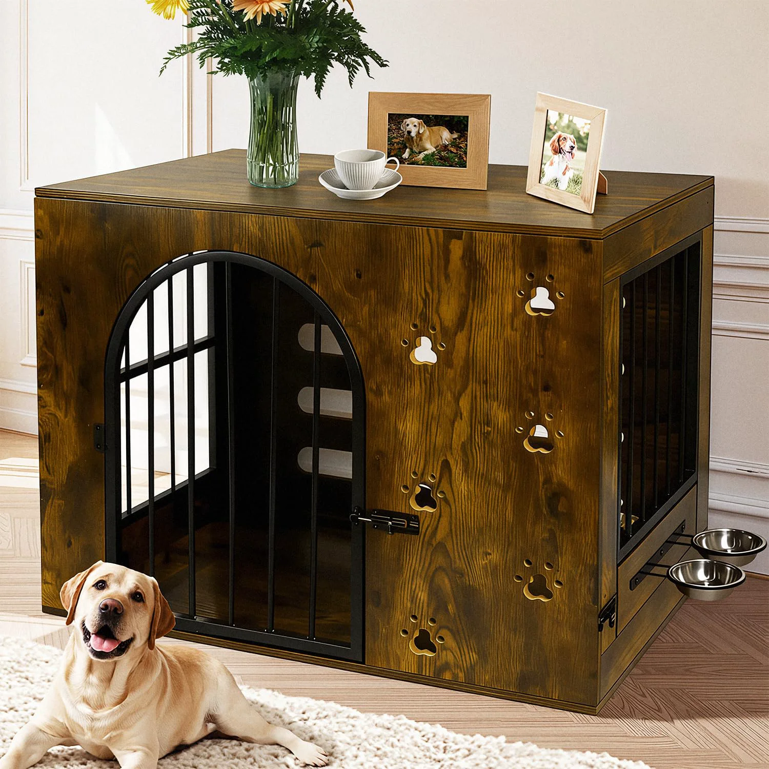 Fashionable Coolsheepsia Dog Crate Furniture — Heavy-Duty Indoor Kennel TV Stand Brown Excellent