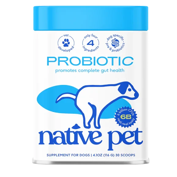 Original Native Pet Probiotic Vet-Formulated Powder Digestive Supplement for Dogs 4.1-oz Practical