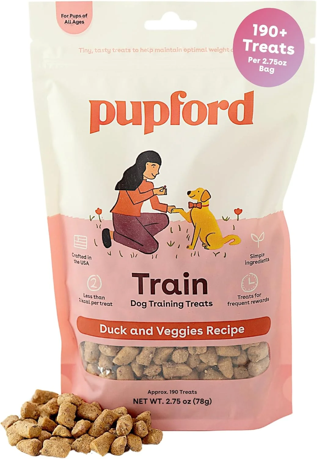 Unique Pupford ze-Dried Duck and Veggies Training Dog Treats 2.75-oz Dependable
