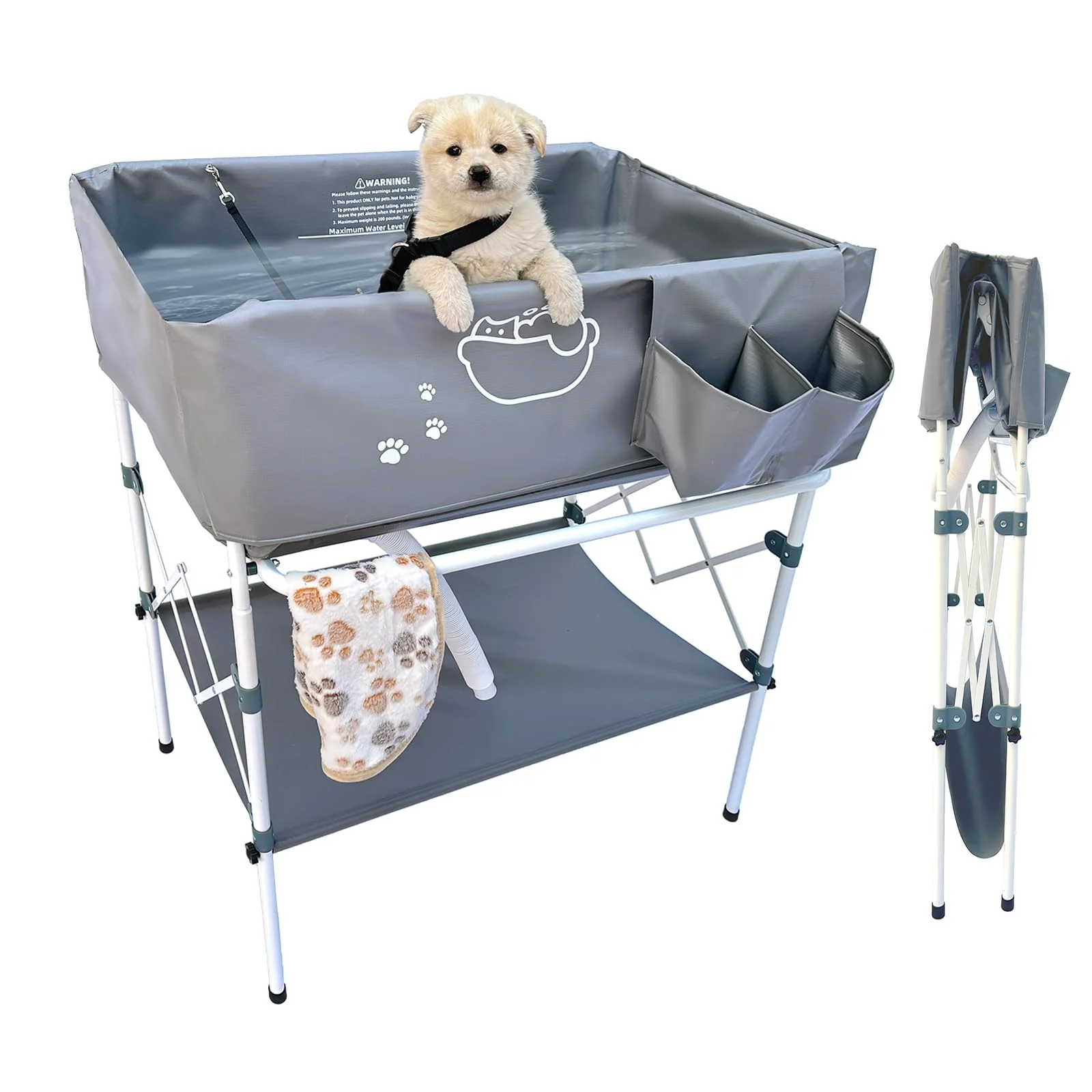 Eco-Friendly Amlmpet d Dog Bathtub – Portable Folding Washing Station for Small Medium Dogs Safe