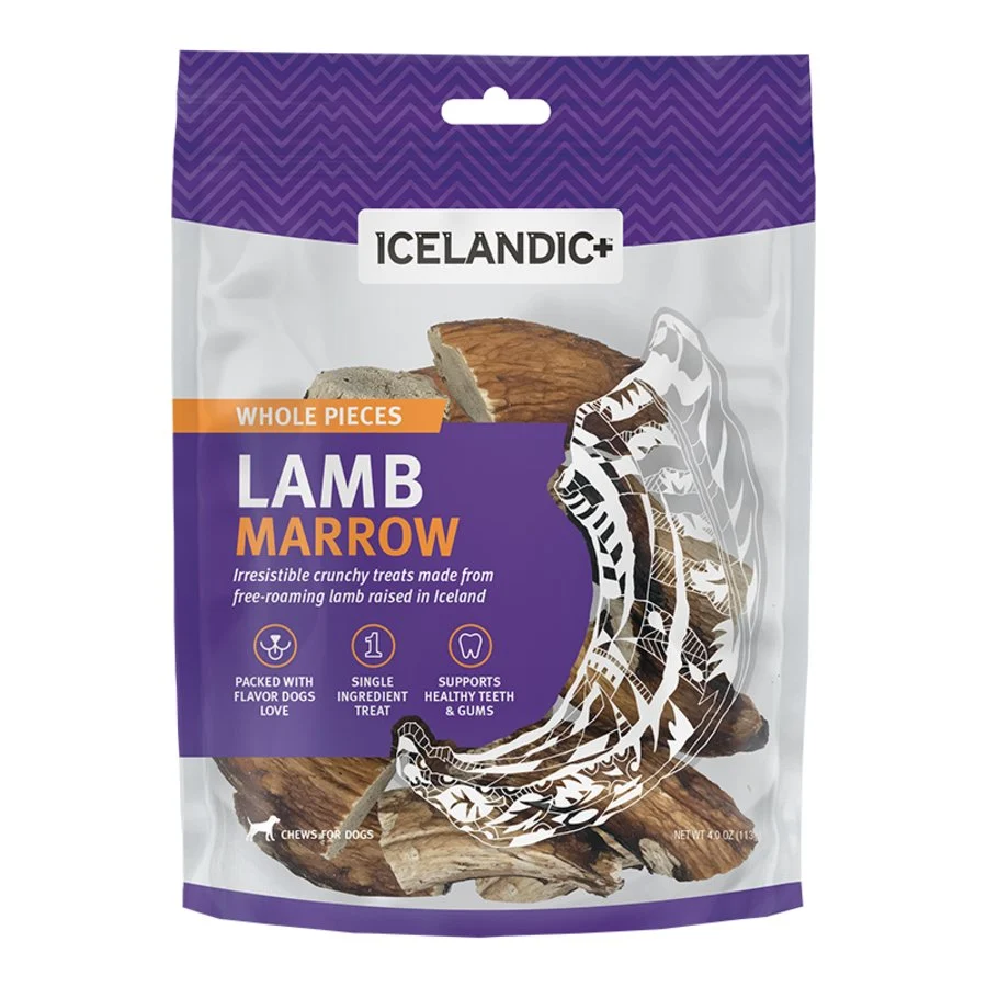 Contemporary Icelandic Lamb Marrow Whole Pieces Crunchy Dog Treats 4-oz First-Class