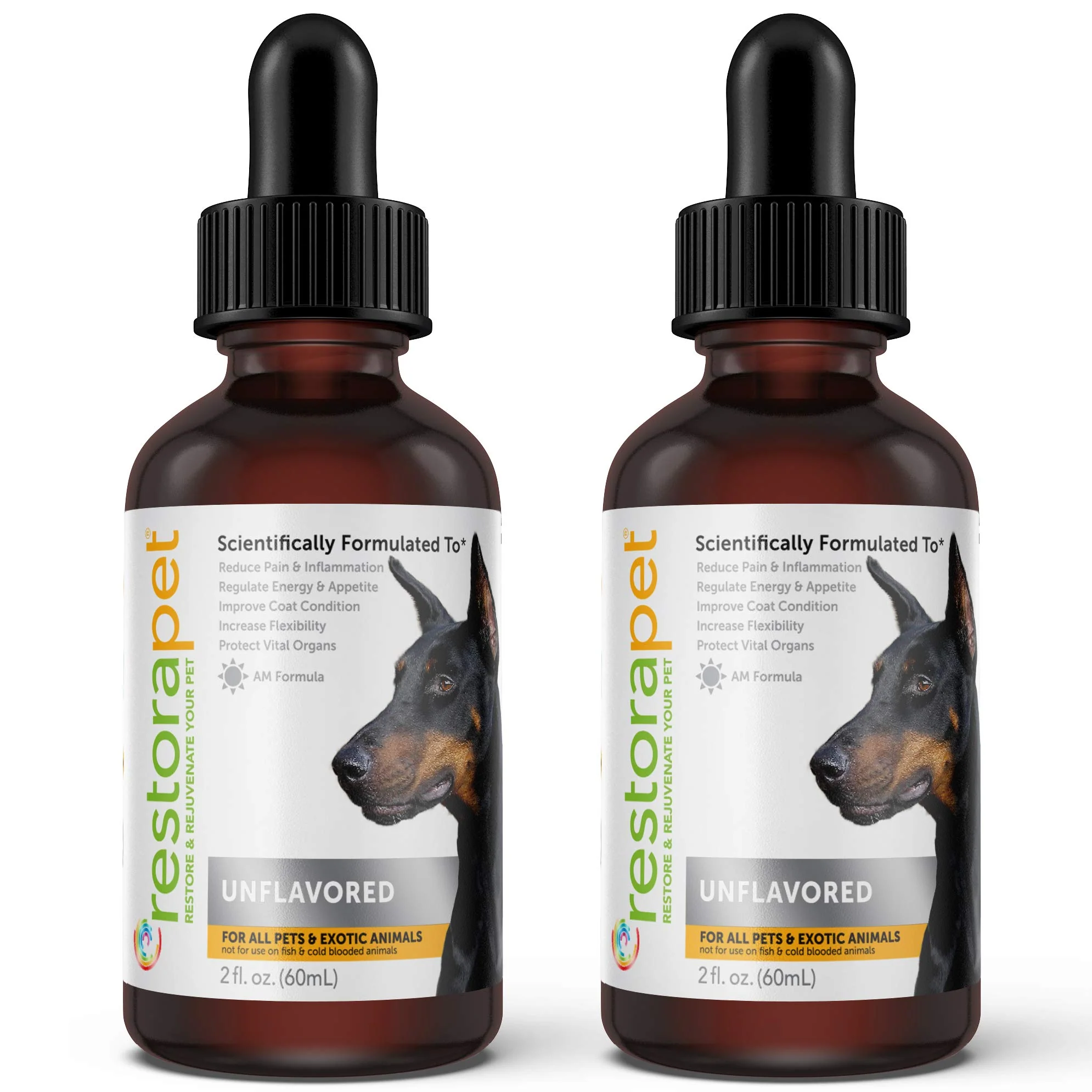 Practical RestoraPet 2-Pack Unflavored Liquid Multivitamin for Dogs Cats Vet- Joint Support Relaxed