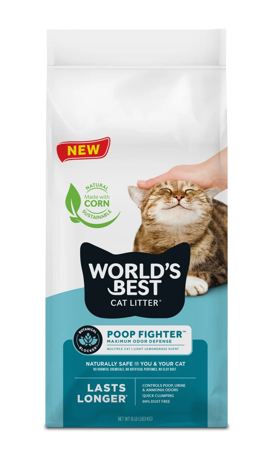 Reliable World's Cat Litter Poop Fighter Maximum Odor Defense Scented Clumping Cat Litter 8-lb Quality