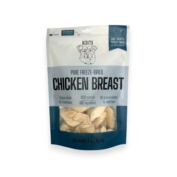 Certified Koira ze- Dried Chicken Breast Dog Treats 3-oz Healthy