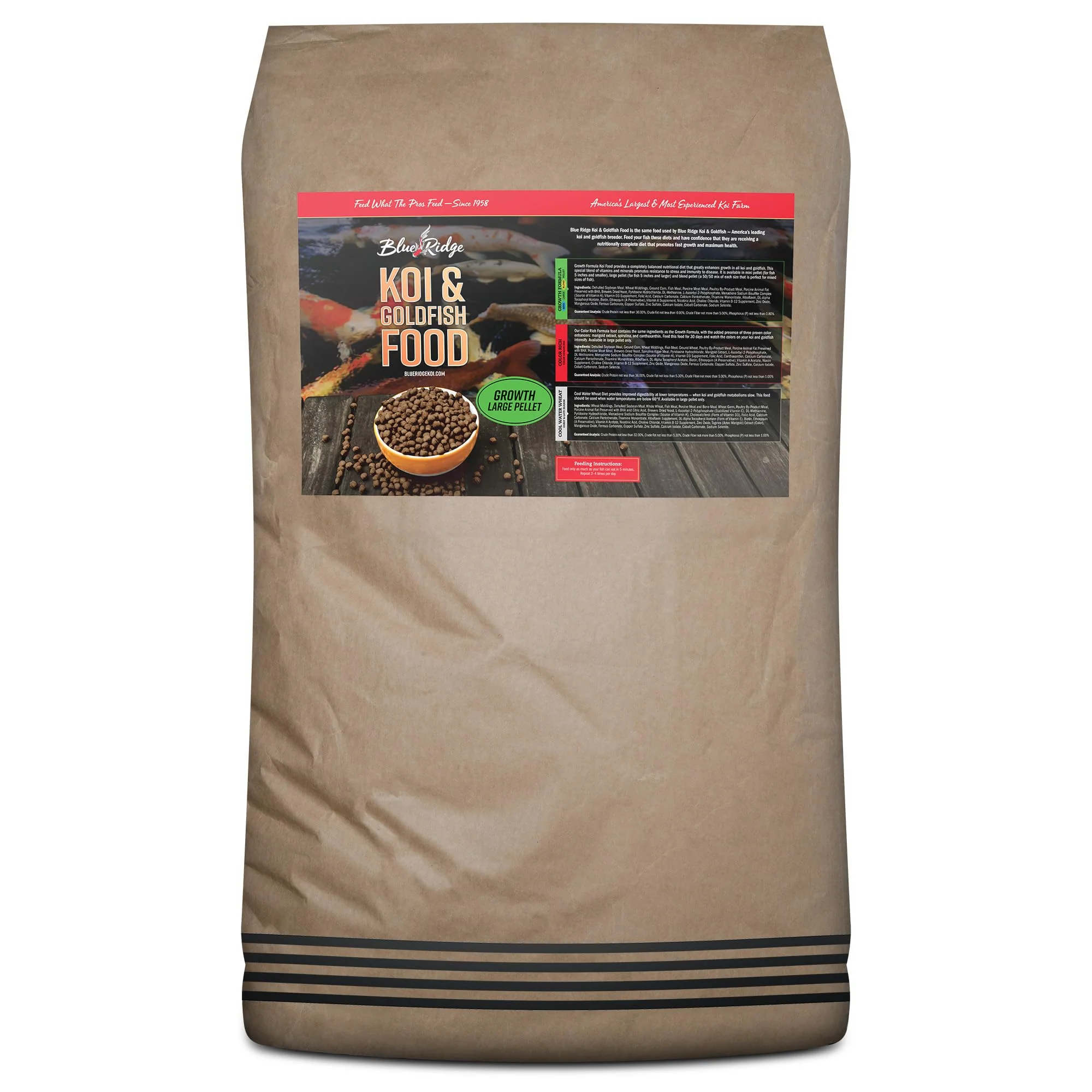 Casual Blue Ridge Koi Fish Food 50lb – Large 3 16 Growth Formula Floating Pond Pellets Lightweight