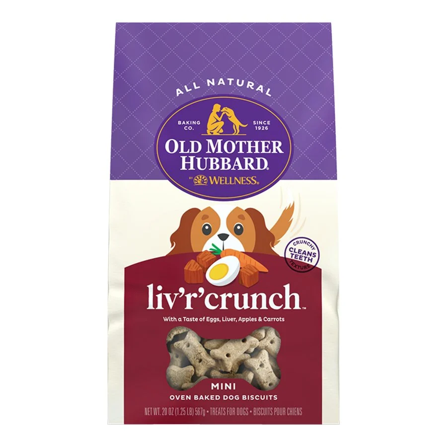 Convenient Old Mother Hubbard by Wellness Classic Liv'R'Crunch Natural Mini Oven-Baked Biscuits Dog Treats 20-oz Optimized