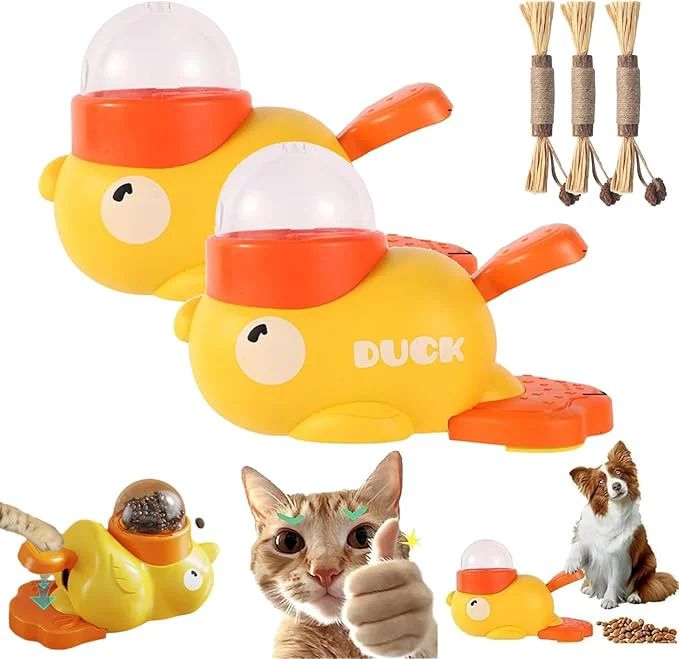 Recyclable Dog Feeder Puzzle Toy Duck Dog Treat Dispenser Interactive Duck Cat Puzzle Feeders Toys 2-in-1 Interactive Slow Feeder Puzzle Toy A 2 About ThisOverview Lightweight