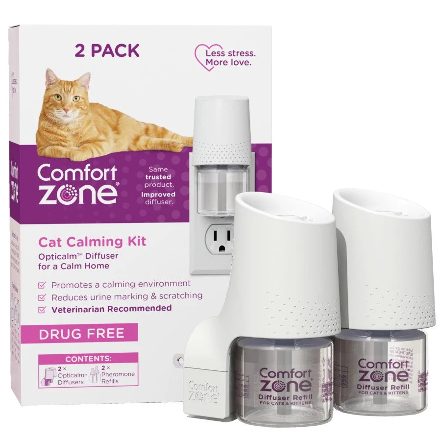 Official Comfort Zone Cat Calming Kit Diffuser Refills 2 Count Flexible